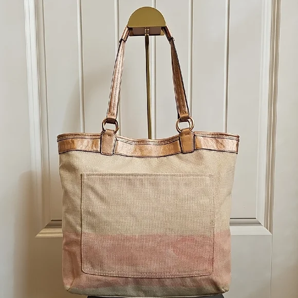 Coach 2011 Audrey "Leigh" Slim Tote Coral Reef EUC - Picture 7 of 14